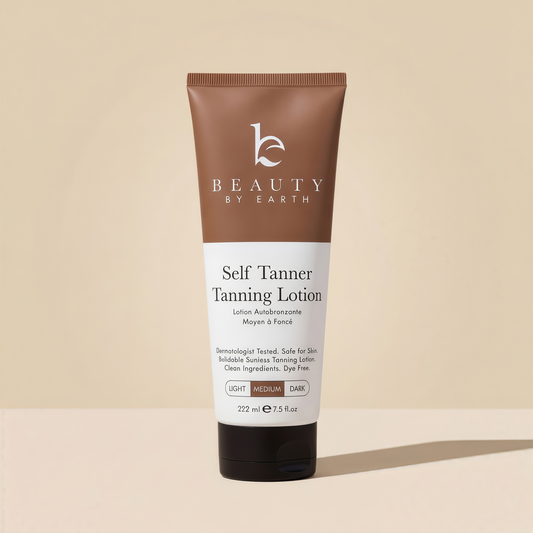 Beauty by Earth Self Tanner - USA Made with Natural & Organic Ingredients, Moisturizing Self Tanning Lotion with Aloe Vera & Coconut for a Natural Glow, Streak-Free Fake Tan, Medium to Dark